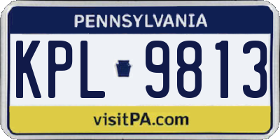 PA license plate KPL9813