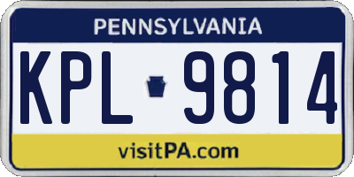 PA license plate KPL9814