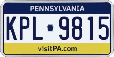 PA license plate KPL9815