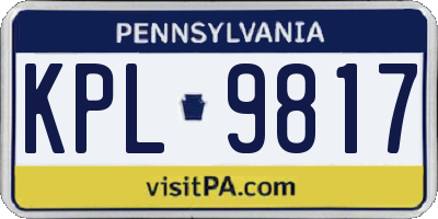 PA license plate KPL9817