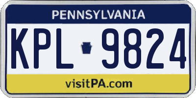 PA license plate KPL9824