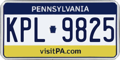 PA license plate KPL9825