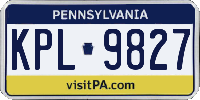 PA license plate KPL9827