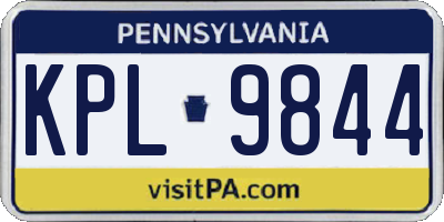 PA license plate KPL9844