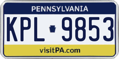 PA license plate KPL9853