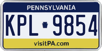 PA license plate KPL9854