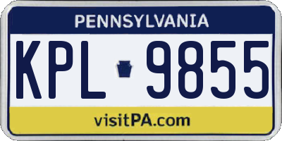 PA license plate KPL9855