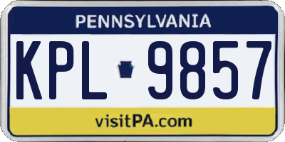 PA license plate KPL9857