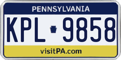 PA license plate KPL9858