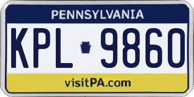 PA license plate KPL9860
