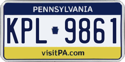 PA license plate KPL9861