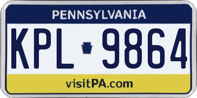 PA license plate KPL9864