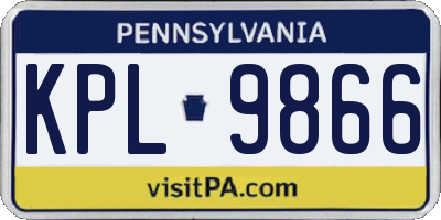 PA license plate KPL9866