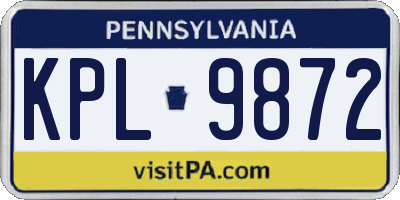 PA license plate KPL9872