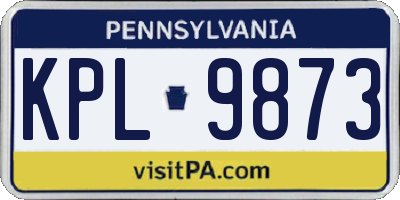 PA license plate KPL9873