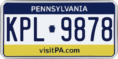 PA license plate KPL9878