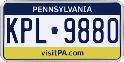 PA license plate KPL9880