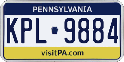 PA license plate KPL9884
