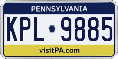 PA license plate KPL9885