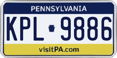 PA license plate KPL9886