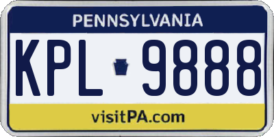 PA license plate KPL9888