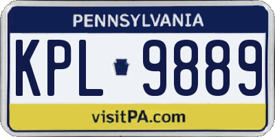 PA license plate KPL9889