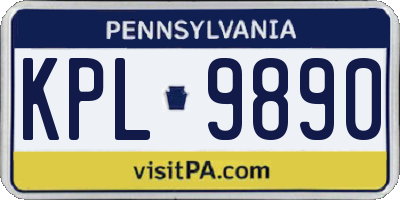 PA license plate KPL9890