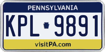 PA license plate KPL9891