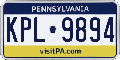 PA license plate KPL9894