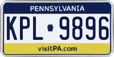PA license plate KPL9896