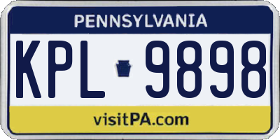PA license plate KPL9898