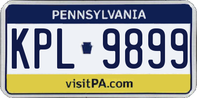PA license plate KPL9899