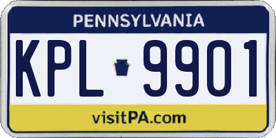 PA license plate KPL9901