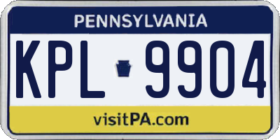 PA license plate KPL9904