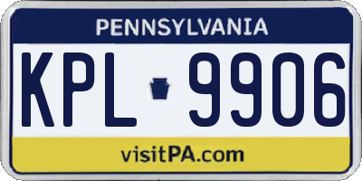 PA license plate KPL9906