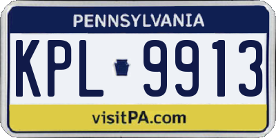 PA license plate KPL9913