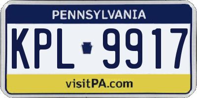 PA license plate KPL9917