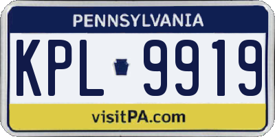 PA license plate KPL9919