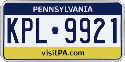 PA license plate KPL9921