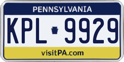 PA license plate KPL9929