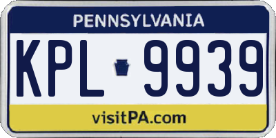 PA license plate KPL9939