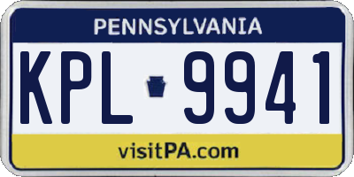 PA license plate KPL9941
