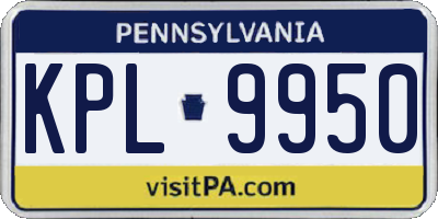 PA license plate KPL9950