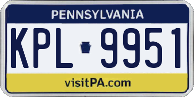 PA license plate KPL9951