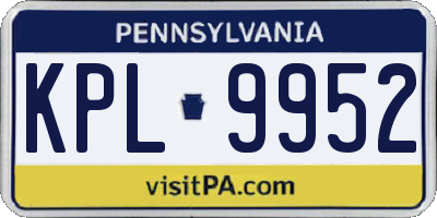PA license plate KPL9952