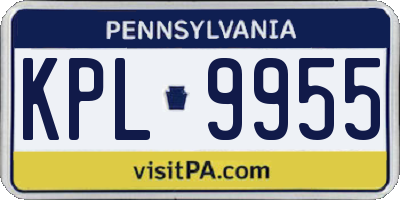 PA license plate KPL9955