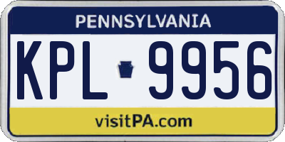 PA license plate KPL9956