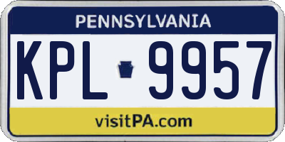 PA license plate KPL9957