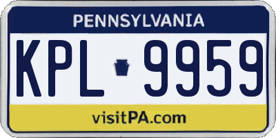 PA license plate KPL9959