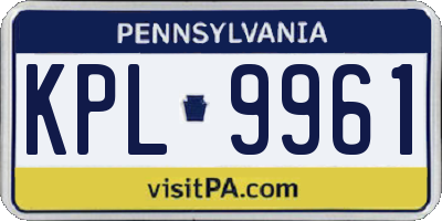 PA license plate KPL9961